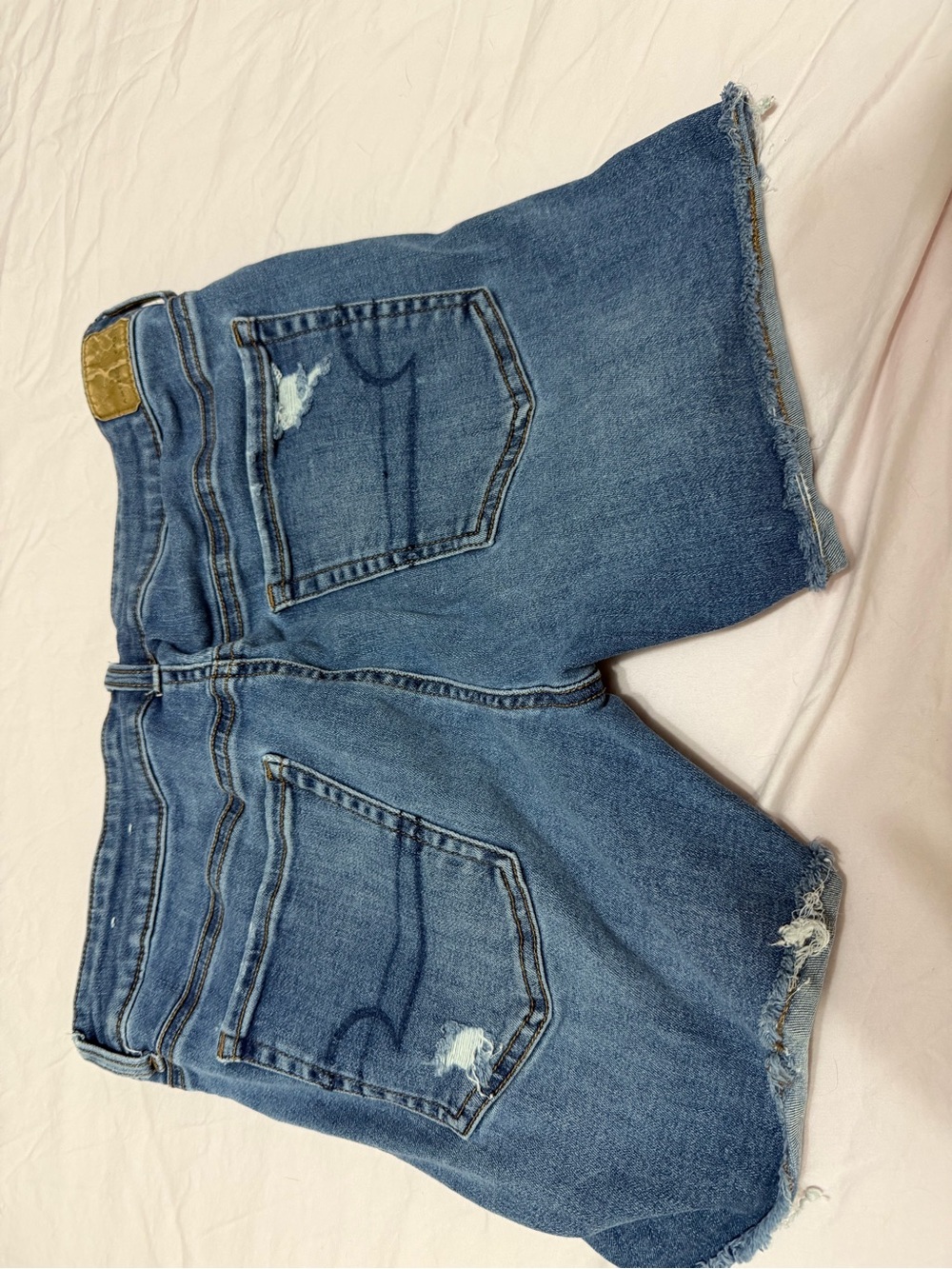 American Eagle Outfitters Light Blue Distressed Jean Shorts
